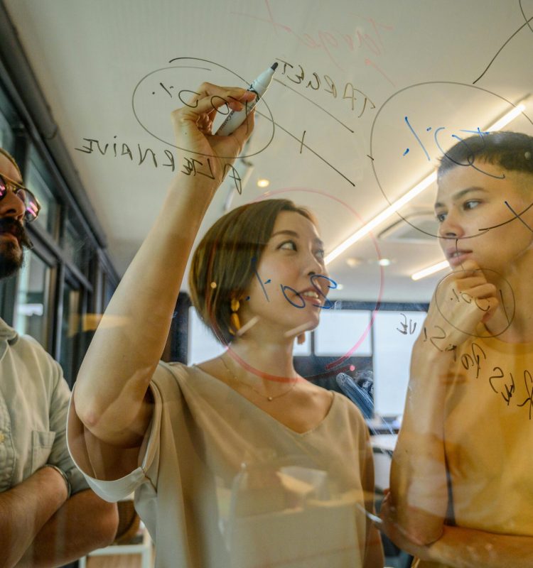 team working on a strategy